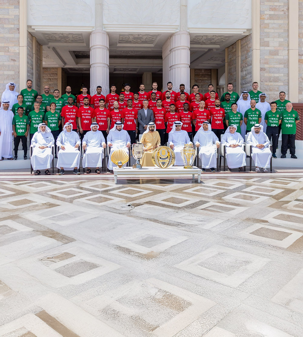 His Highness Sheikh Mohammed bin Rashid Al Maktoum and The Kanoo Group Chairman Mishal Kanoo Attend Royal Reception for Shabab Al Ahli's Historic Four-Title Season His Highness Sheikh Mohammed bin Rashid Al Maktoum and The Kanoo Group Chairman Mishal Kanoo Attend Royal Reception for Shabab Al Ahli's Historic Four-Title Season